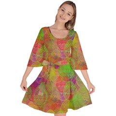 Easter Egg Colorful Texture Velour Kimono Dress by Wegoenart