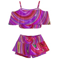 Abstract Art Abstract Background Kids  Off Shoulder Skirt Bikini