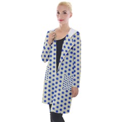 Star Background Backdrop Blue Hooded Pocket Cardigan