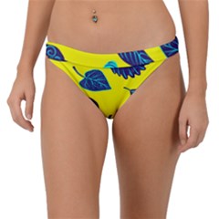 Leaves Pattern Picture Detail Band Bikini Bottom