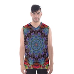 Abstract Art Blue Orange Men s Basketball Tank Top by Wegoenart