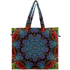 Abstract Art Blue Orange Canvas Travel Bag by Wegoenart