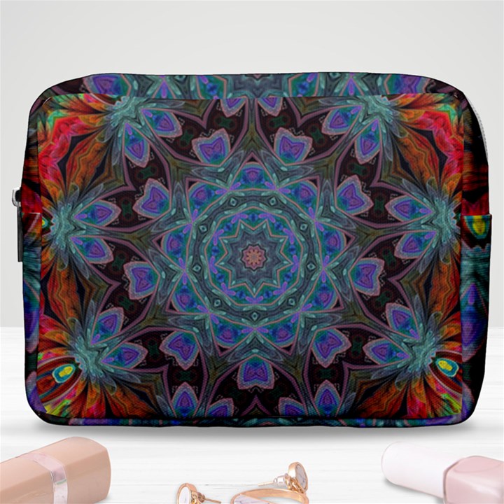 Abstract Art Blue Orange Make Up Pouch (Large)