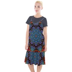 Abstract Art Blue Orange Camis Fishtail Dress