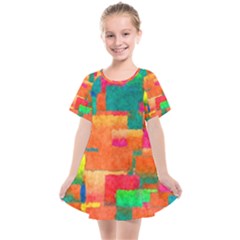 Pattern Texture Background Color Kids  Smock Dress by Wegoenart