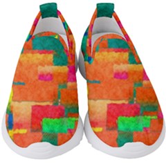 Pattern Texture Background Color Kids  Slip On Sneakers