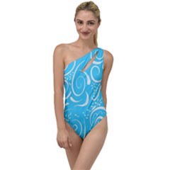 Scribble Reason Design Pattern To One Side Swimsuit by Wegoenart