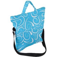 Scribble Reason Design Pattern Fold Over Handle Tote Bag by Wegoenart