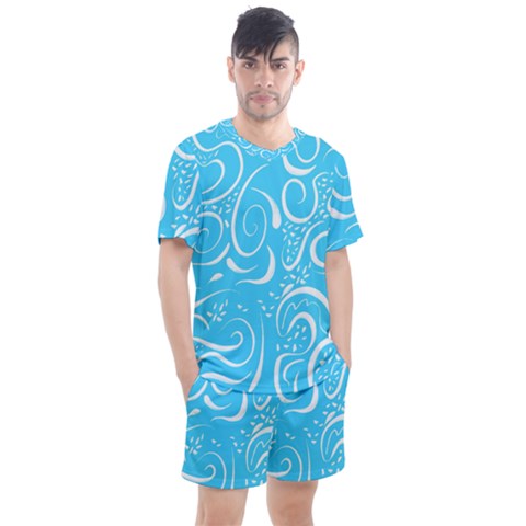 Scribble Reason Design Pattern Men s Mesh Tee And Shorts Set by Wegoenart