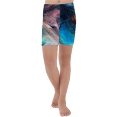 Background Art Abstract Watercolor Kids  Lightweight Velour Capri Yoga Leggings