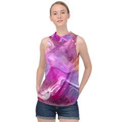 Background Art Abstract Watercolor High Neck Satin Top