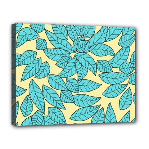 Leaves Dried Leaves Stamping Canvas 14  X 11  (stretched) by Wegoenart