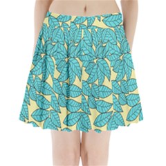 Leaves Dried Leaves Stamping Pleated Mini Skirt by Wegoenart