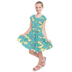 Leaves Dried Leaves Stamping Kids  Short Sleeve Dress by Wegoenart