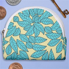 Leaves Dried Leaves Stamping Horseshoe Style Canvas Pouch by Wegoenart