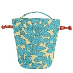 Leaves Dried Leaves Stamping Drawstring Bucket Bag