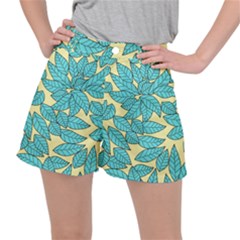 Leaves Dried Leaves Stamping Stretch Ripstop Shorts