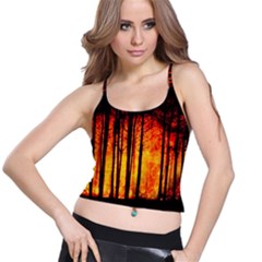 Forest Fire Forest Climate Change Spaghetti Strap Bra Top by Wegoenart