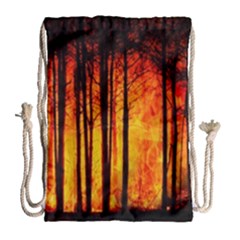 Forest Fire Forest Climate Change Drawstring Bag (large) by Wegoenart