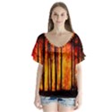 Forest Fire Forest Climate Change V-Neck Flutter Sleeve Top View1