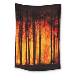 Forest Fire Forest Climate Change Large Tapestry by Wegoenart