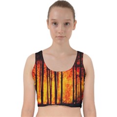 Forest Fire Forest Climate Change Velvet Racer Back Crop Top by Wegoenart