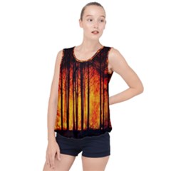 Forest Fire Forest Climate Change Bubble Hem Chiffon Tank Top by Wegoenart