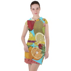 Fruit Picture Drawing Illustration Drawstring Hooded Dress