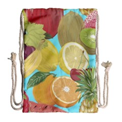 Fruit Picture Drawing Illustration Drawstring Bag (large) by Wegoenart