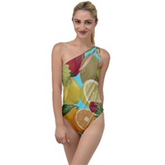 Fruit Picture Drawing Illustration To One Side Swimsuit