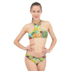 Fruit Picture Drawing Illustration High Neck Bikini Set by Wegoenart