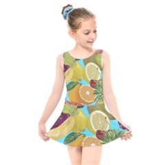 Fruit Picture Drawing Illustration Kids  Skater Dress Swimsuit