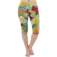 Fruit Picture Drawing Illustration Lightweight Velour Cropped Yoga Leggings