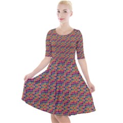 Colorful Background Colorful Backdrop Quarter Sleeve A-line Dress