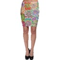 Dahlia Flower Colorful Art Collage Bodycon Skirt View1