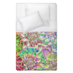 Dahlia Flower Colorful Art Collage Duvet Cover (single Size) by Wegoenart