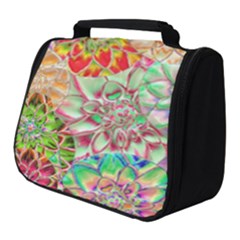 Dahlia Flower Colorful Art Collage Full Print Travel Pouch (small) by Wegoenart