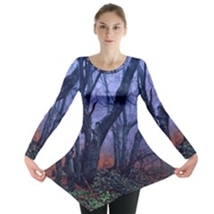 Beeches Autumn Foliage Forest Tree Long Sleeve Tunic  by Wegoenart