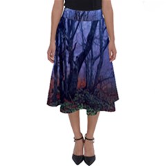 Beeches Autumn Foliage Forest Tree Perfect Length Midi Skirt by Wegoenart