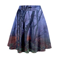 Beeches Autumn Foliage Forest Tree High Waist Skirt by Wegoenart