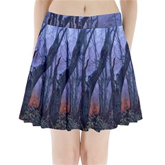 Beeches Autumn Foliage Forest Tree Pleated Mini Skirt by Wegoenart