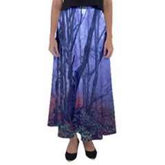 Beeches Autumn Foliage Forest Tree Flared Maxi Skirt by Wegoenart