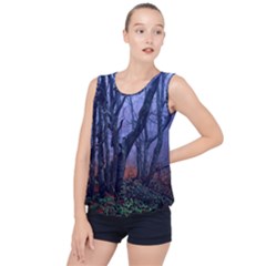 Beeches Autumn Foliage Forest Tree Bubble Hem Chiffon Tank Top