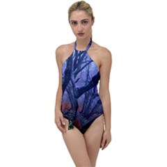 Beeches Autumn Foliage Forest Tree Go With The Flow One Piece Swimsuit