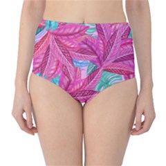 Leaves Tropical Reason Stamping Classic High-waist Bikini Bottoms by Wegoenart