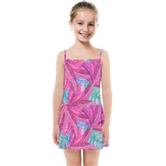 Leaves Tropical Reason Stamping Kids Summer Sun Dress by Wegoenart