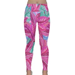 Leaves Tropical Reason Stamping Lightweight Velour Classic Yoga Leggings by Wegoenart