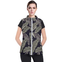 Jungle Leaves Tropical Pattern Women s Puffer Vest by Wegoenart