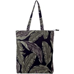 Jungle Leaves Tropical Pattern Double Zip Up Tote Bag