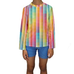 Pattern Background Colorful Abstract Kids  Long Sleeve Swimwear